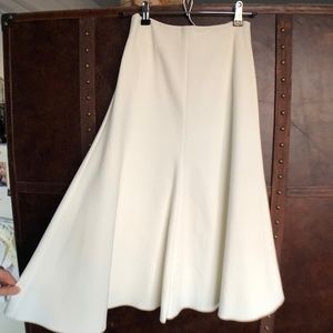 Nicholas high waisted off white fluted skirt
